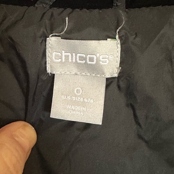 Chico’s NWT black winter hooded coat. Chico’s size 0 (regular size XS/S or 4/6) - Picture 7 of 7